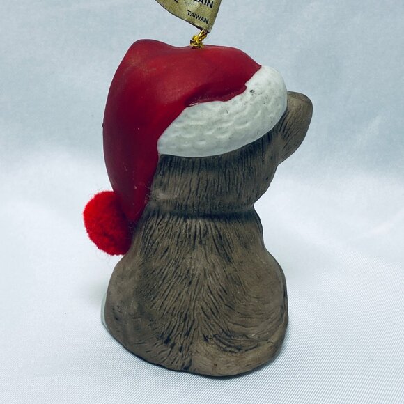 Handpainted Jasco Bisque Porcelain Cat Bell Christmas Ornament - Picture 4 of 11